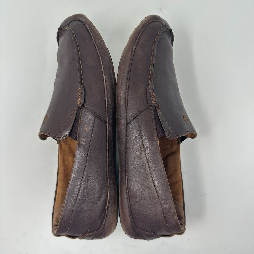 OLUKAI Moloa Men’s Size 10.5 Brown Leather Casual Loafers - Picture 5 of 14
